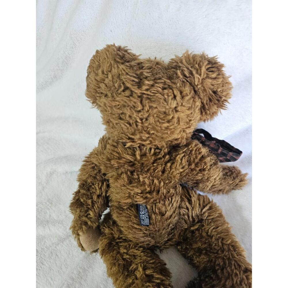 Vintage The Boyds Collection Bear Plush Toy Brown Bow 80's Jointed Bean Bag 13" - Picture 9 of 13